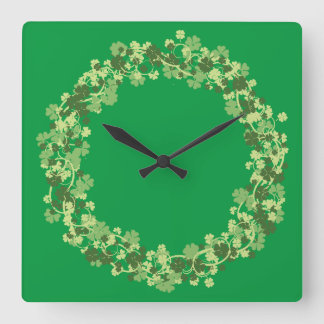 Shamrock Wreath Vierkante Klok