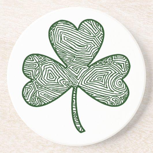 Shamrock Zandsteen Onderzetter (Voorkant)