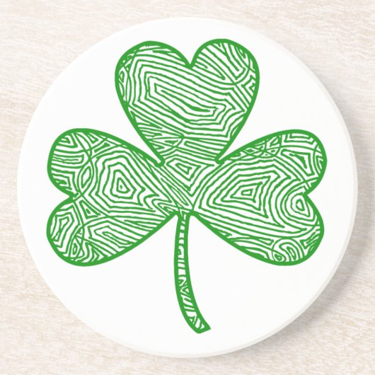 Shamrock Zandsteen Onderzetter (Voorkant)