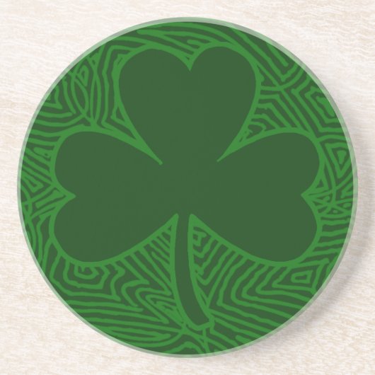 Shamrock Zandsteen Onderzetter (Voorkant)