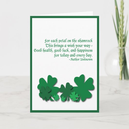 Shamrock zegent Saint Patrick's Day Kaart (Voorkant)