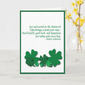 Shamrock zegent Saint Patrick's Day Kaart (Gele Bloem)