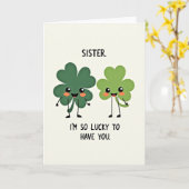 Shamrock Zusje Lucky Kaart (Gele Bloem)