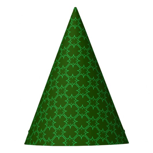 Shamrocked Saint Patrick's Day Clover Patterned Feesthoedjes (Voorkant)