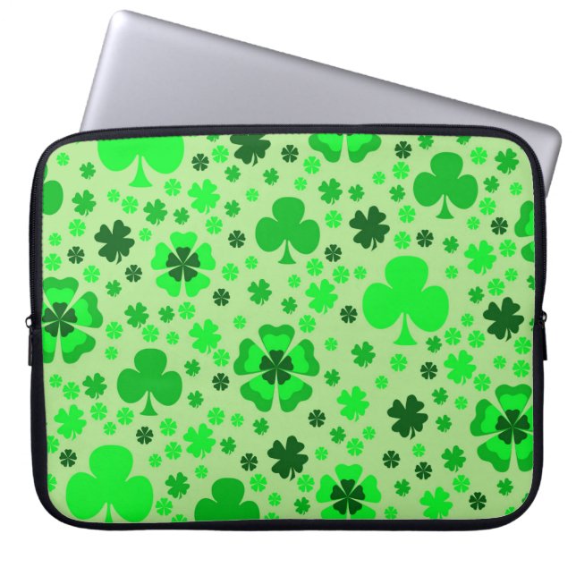 Shamrocken en laptophoes laptop sleeve (Voorkant)