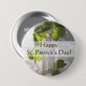 Shamrocken in een fles ronde button 7,6 cm (Voorkant /achterkant)