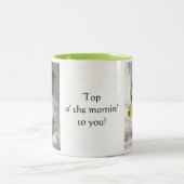 Shamrocken in een fles tweekleurige koffiemok (Center)