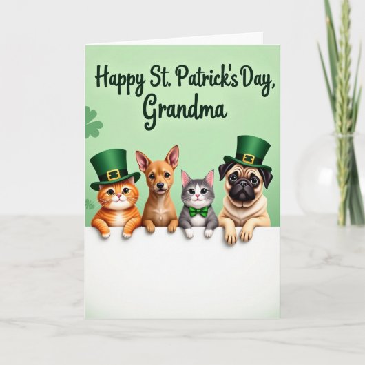 Shamrockhuisdieren Oma Kaart (Voorkant)