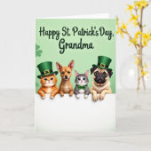 Shamrockhuisdieren Oma Kaart (Gele Bloem)