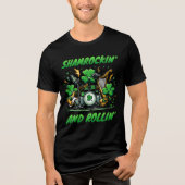 Shamrockin' and Rollin' - St. Patrick's Day Band Tri-Blend Shirt (Voorkant)
