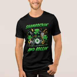 Shamrockin' and Rollin' - St. Patrick's Day Band Tri-Blend Shirt