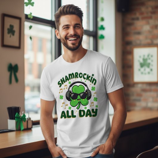 Shamrockin' de hele dag St. Patrick's Day T-shirt