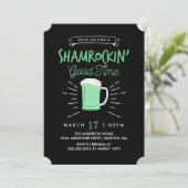 Shamrockin' Good Time St. Patrick's Day Uitnodigen Kaart (Staand voorkant)