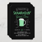 Shamrockin' Good Time St. Patrick's Day Uitnodigen Kaart (Voorkant / Achterkant)