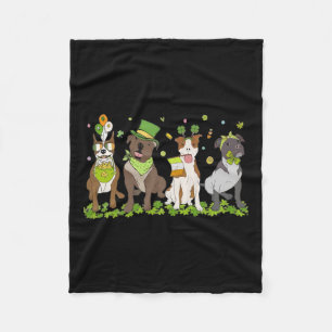 Shamrockin met Schattigee Pitbull St Patrick's Day Fleece Deken