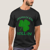Shamrockin Roll-in grappig St Patrick's day shamro T-shirt (Voorkant)
