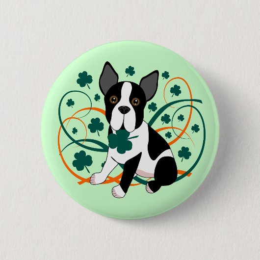 Shamrockin' Terrier Ronde Button 5,7 Cm (Voorkant)
