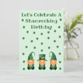Shamrocking Birthday Celebration Gnomen Kaart (Staand voorkant)