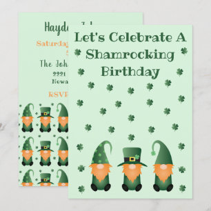 Shamrocking Birthday Celebration Gnomen Kaart