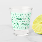 Shamrocks 4-bladige klaveren op lichtgroen shot glas (Voorkant)