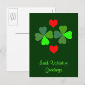 Shamrocks and Hearts Briefkaart (Voorkant / Achterkant)