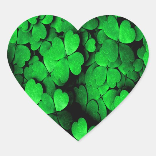 Shamrocks and Hearts Saint Patrick's Day Green Hart Sticker (Voorkant)