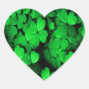 Shamrocks and Hearts Saint Patrick's Day Green Hart Sticker