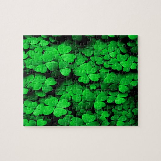 Shamrocks and Hearts Saint Patrick's Day Green Legpuzzel (Horizontaal)