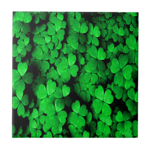 Shamrocks and Hearts Saint Patrick's Day Green Tegeltje