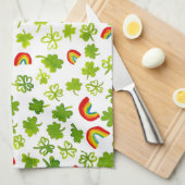 Shamrocks and Rainbows Waterverf Ierland Theedoek (Quarter Fold)