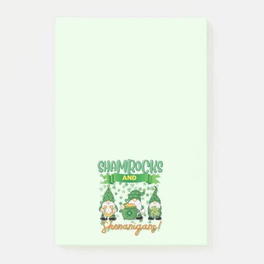 Shamrocks and Shenanigans St Patrick's Day Lucky Post-it® Notes (Voorkant)