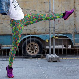 Shamrocks, Bloemen en Regenbogen St. Patrick's Day Leggings