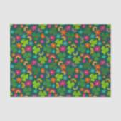 Shamrocks, Bloemen en Regenbogen St. Patrick's Day Tissuepapier (Voorkant)