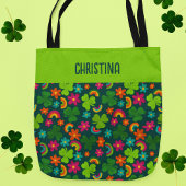 Shamrocks, Bloemen en Regenbogen St. Patrick's Day Tote Bag