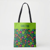 Shamrocks, Bloemen en Regenbogen St. Patrick's Day Tote Bag (Voorkant)