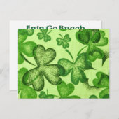 Shamrocks - Briefkaart Uitnodiging (Voorkant / Achterkant)