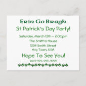 Shamrocks - Briefkaart Uitnodiging (Achterkant)