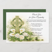 Shamrocks Catholic Irish Celtic Cross Condolence  Bedankkaart (Voorkant / Achterkant)