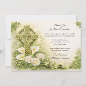 Shamrocks Catholic Irish Celtic Cross Condolence  Bedankkaart (Voorkant)
