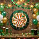 Shamrocks & Celtic Knots Irish Pub  Dartbord<br><div class="desc">Bring the charm of an authentic Irish pub straight to your game room with this vibrant Shamrocks & Celtic Knots Irish Pub Dart Board, Featuring a classic green marble background, bold orange and white segments with iconic shamrock motifs and Celtic knots, this dartboard captures the spirit of Ireland's welcoming hospitality....</div>