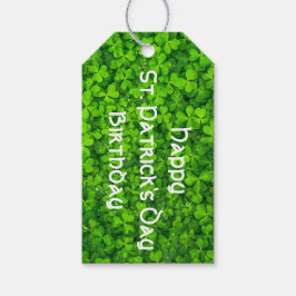 Shamrocks Clover Leaves St. Patrick's Day Birthday Cadeaulabel