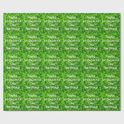 Shamrocks Clover Leaves St. Patrick's Day Birthday Cadeaupapier (Vlak)