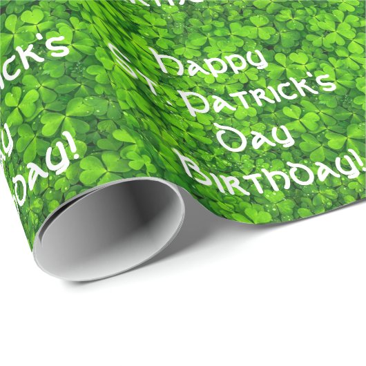 Shamrocks Clover Leaves St. Patrick's Day Birthday Cadeaupapier (Rol Hoek)