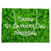 Shamrocks Clover Leaves St. Patrick's Day Birthday Groot Cadeauzakje (Achterkant)