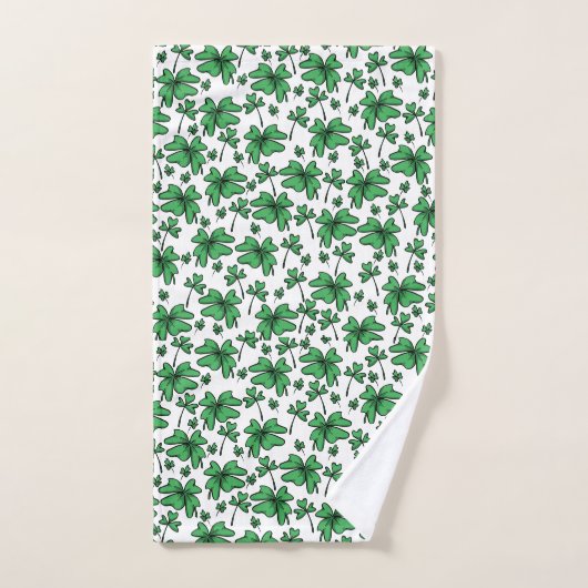 Shamrocks Clover Pattern Bad Handdoek (Handdoek)