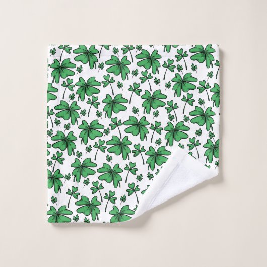 Shamrocks Clover Pattern Bad Handdoek (Wasdoekje)
