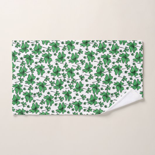 Shamrocks Clover Pattern Bad Handdoek (Handdoek)