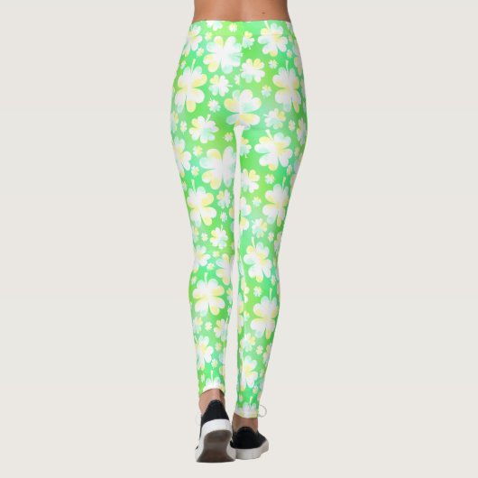 Shamrocks Clovers Cute Green Irish St Patricks Day Leggings (Achterkant)