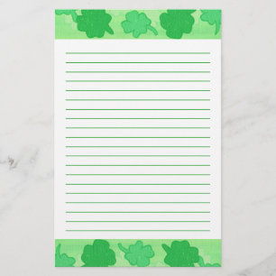Shamrocks Collage Lined Stationery Briefpapier