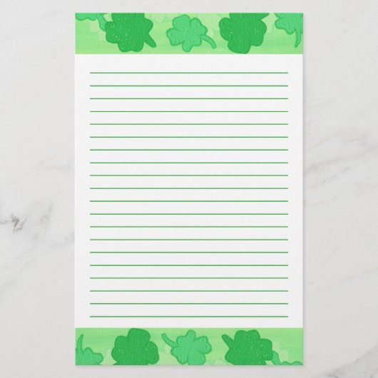 Shamrocks Collage Lined Stationery Briefpapier (Voorkant)